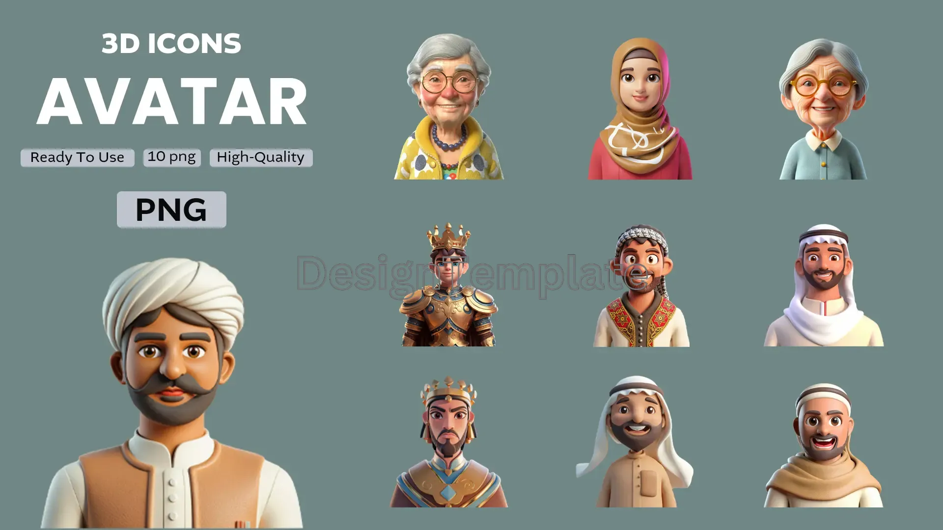 Multicultural 3D Avatar Icons Collection